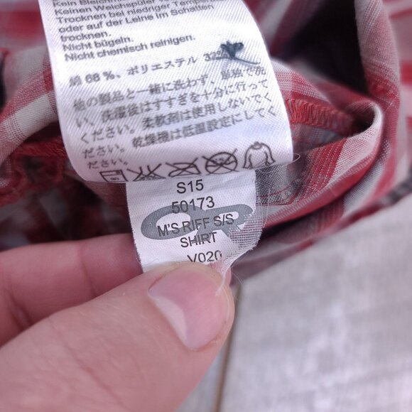 Outdoor Research Shirt Mens Small Riff Red Plaid Short Sleeve Button Camp Top - Picture 7 of 7